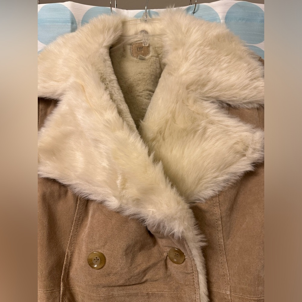 Wilson’s Leather Suede Jacket with Faux Fur, Tan, Size S - Picture 2 of 6